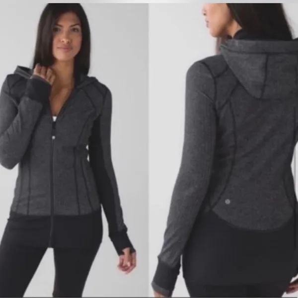 Lululemon Daily Practice Scuba weathered herringbone zip up hooded jacket 10 - Image 2