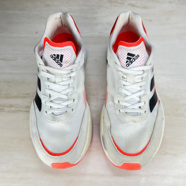 Adidas Adizero Boston 10 Womens 9 Running Shoes White Solar Red FY4080 Sneaker - Image 3