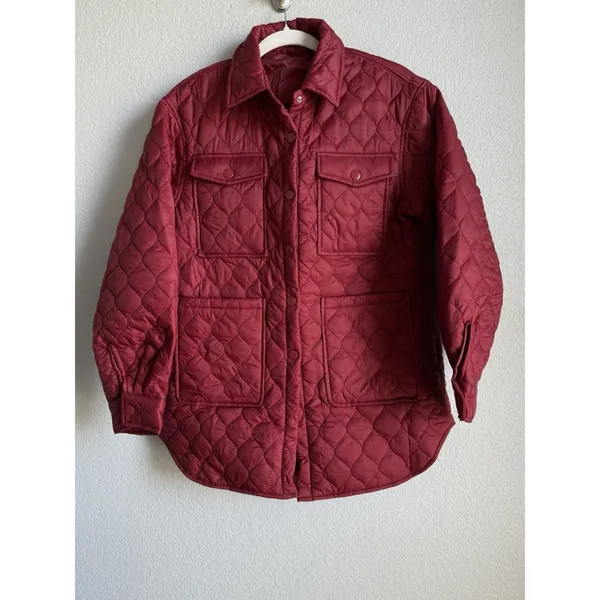 Evaless Jacket Women's Small Lightweight Quilted Puffer Coat Dark Red Cozy NEW - Image 6