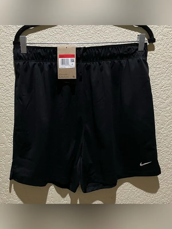 Nike Dri Fit 5” Women's Black Athletic Shorts with Swoosh Fold Over Waist Logo L - Image 5
