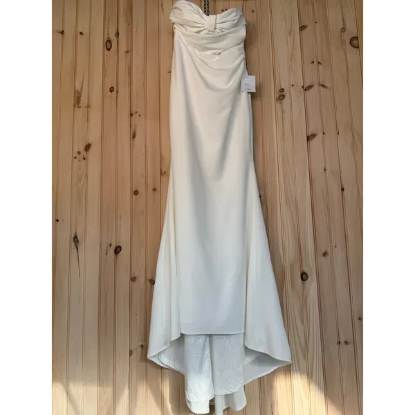 NWT Lulus To Be Yours Ivory Strapless Pleated Mermaid Maxi Dress Wedding Sz XL - Image 4