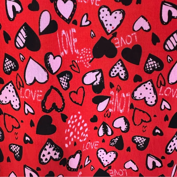 Inteco Intimates Red Pink Black Heart Love Babydoll Nightie Chemise Dress M - Image 4