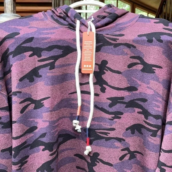 NWT Sundry Camo Boyfriend Hoodie in Plum 0‎ XS - Image 7