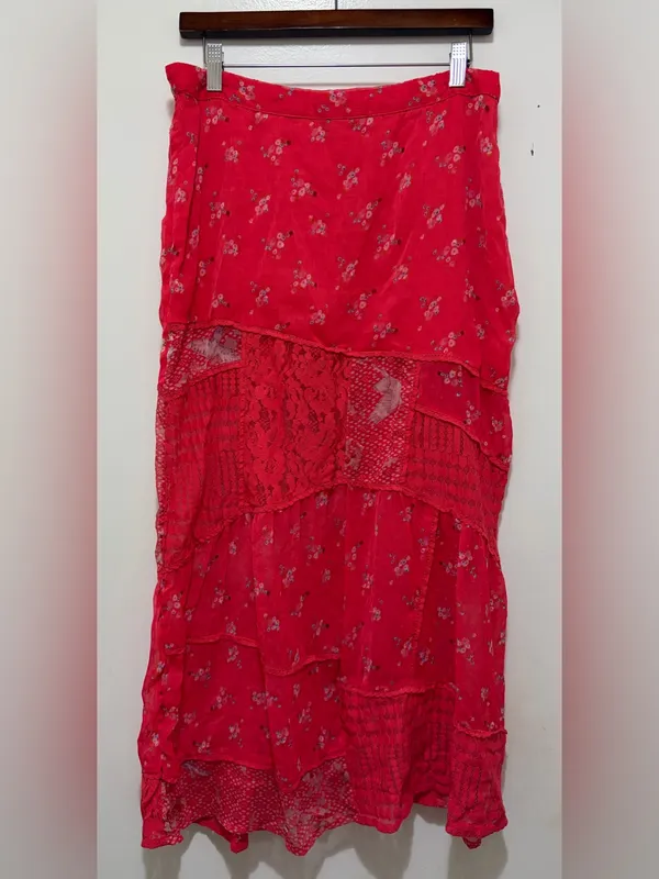 Free People Daniella Lace Maxi Skirt Large - Image 4