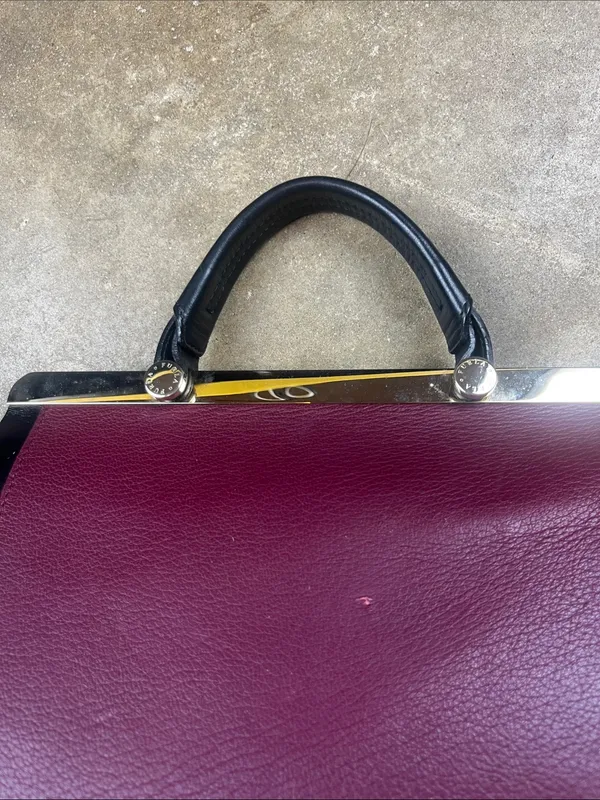 Furla Cortina Shoulder/Tote Bag in Burgandy and black - Image 3