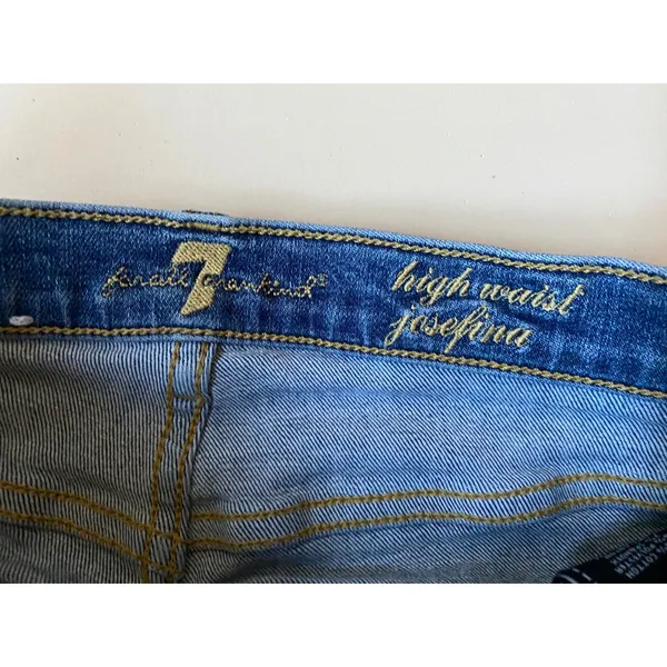 7 For All Mankind Josefina High Waist Slim Boyfriend Blue Jeans‎ Size 26 - Image 5