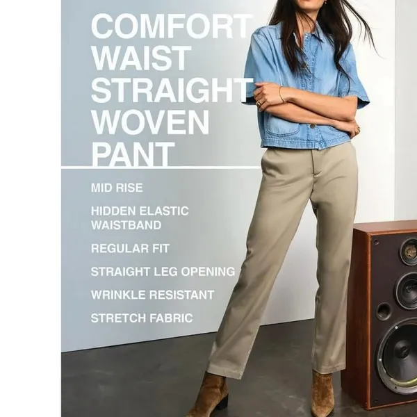 Lee Women's Straight Leg Pants Mushroom Tan Green 8‎ Medium - Image 8