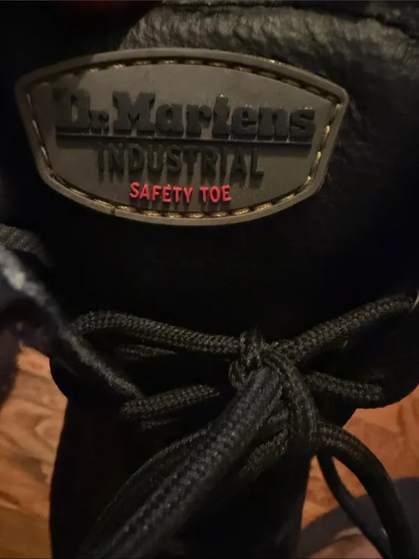 Dr. Martens Black Leather Steel-toe Lace-Up Safety Boots Size 9 - Image 7