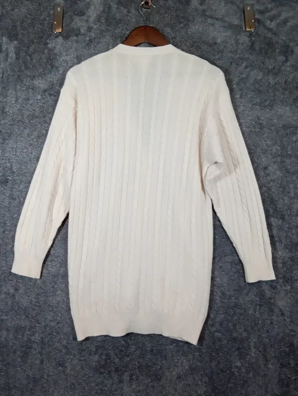 Neiman Marcus Exclusive Vintage 90scashmere Cable Knit Cardigan Preppy Sz L - Image 6