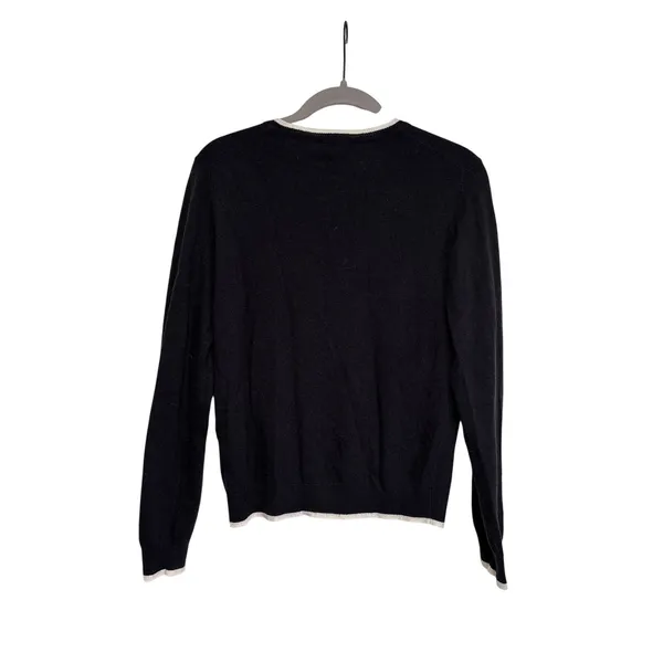 Calvin Klein Women's Black Contrast Trim Crewneck Sweater Size M NWT - Image 6