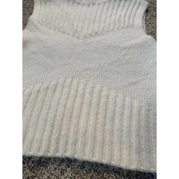 Steve‎ Madden Womens Cream Ribbed High Neck Sleeveless Sweater Vest BO306681 S - Image 3
