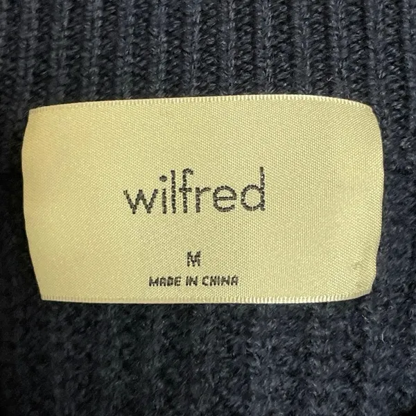Aritzia Wilfred Maria 100% Wool Navy Blue White Striped Pullover Sweater Top M - Image 4