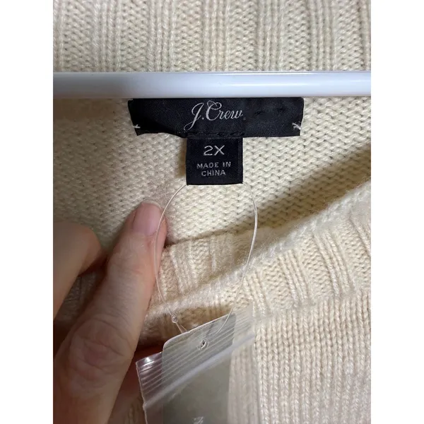 J.Crew Wool Blend Sweater NWT Size 2X Rhinestone Buttons Preppy Quiet‎ Luxury - Image 5
