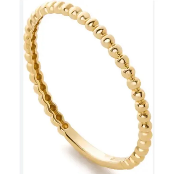Boutique NEW Dainty 14k Gold-Plated‎ Bead Ball Ring, Jewelry, Size 7 - Image 4