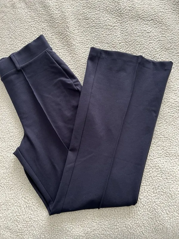 Quince Ultra Stretch Ponte Flare Leg Pants Pull On Navy Blue Womens Size M - Image 12