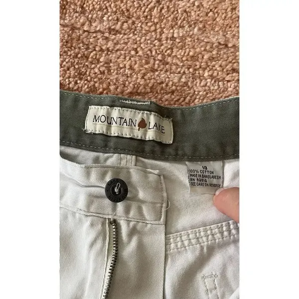 Vintage Mountain Lake Ivory Carpenter Shorts Women’s 18 Cotton Utility Pockets - Image 2