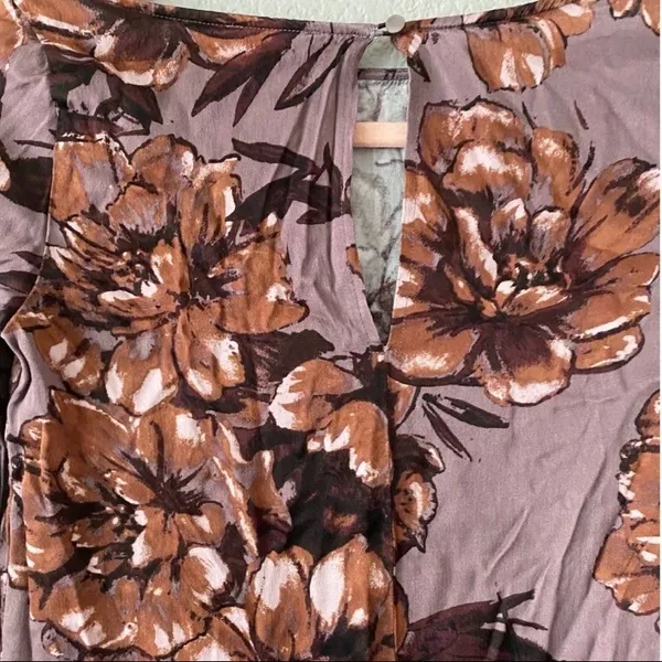 Leith Ladies Purple Floral‎ Tunic Mini Dress Flare Sleeves XS - Image 9