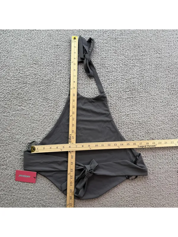 Edikted NWT Dark Gray Halter Tie Back Open Back Top Women's Medium Y2K - Image 3