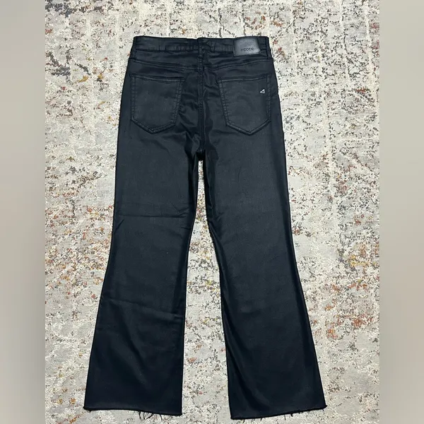 HIDDEN JEANS Coated High Waist Flare Jeans size 30 black - Image 5
