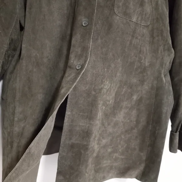 Real Clothes Saks Fifth Avenue 12 Suede Button Front Shirt - Image 6