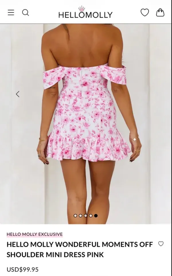 Hello Molly Mini Dress White - Image 2