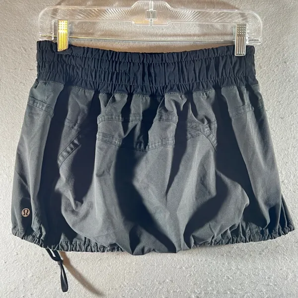 752 |Lululemon Run Pace Setter Pleated Athletic Tennis Skort Skirt Black Women 6 - Image 2