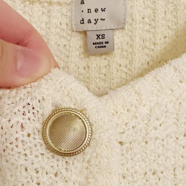 A New Day Beige Cream Knitted Minimalistic Lady Jacket Cardigan - Image 7