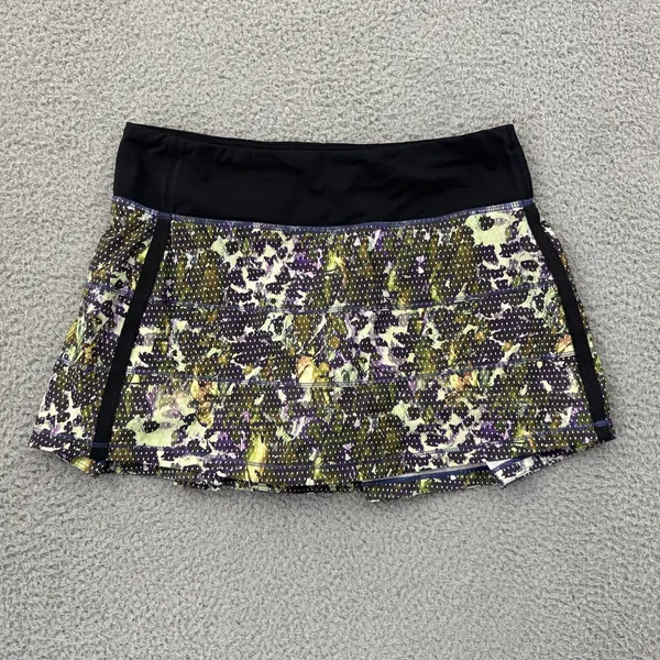 Lululemon Pace Rival Skirt Skort Floral Sport Athletic Athleisure Tennis Women 6 - Image 3