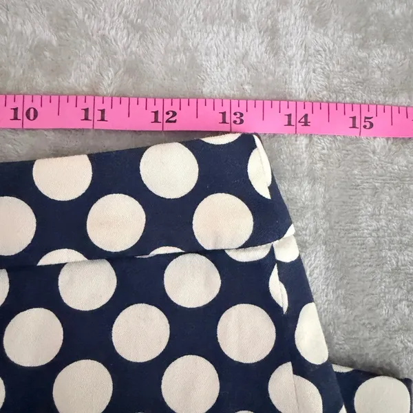 J.Crew Pencil Skirt Workwear Preppy Polka Dot Stretch Cotton Navy Cream Size 4 - Image 7