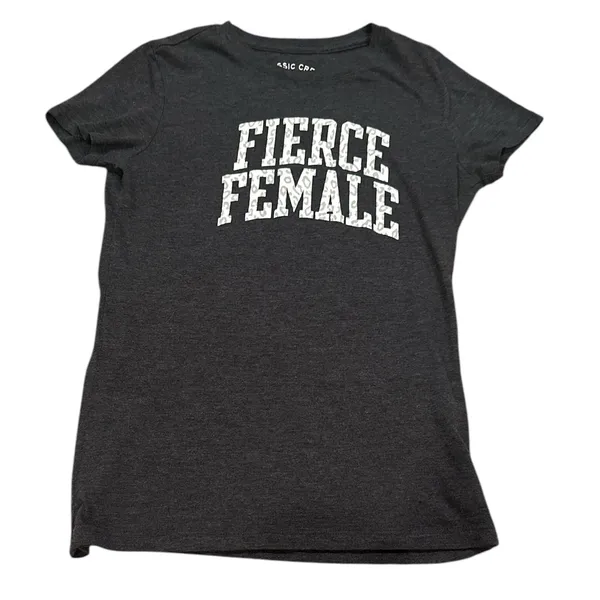 Fierce Female GRAPHIC CLASSIC Aeropostale GREY SHORT SLEEVE TSHIRT M - Image 2