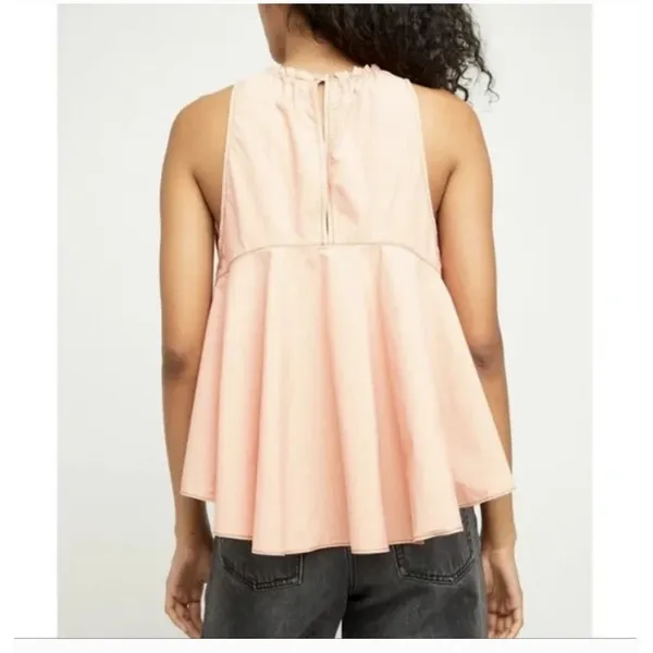 Free People Honey Eyed Carla Stripe Ruffle Peplum Tank Top Orange Small - Image 2