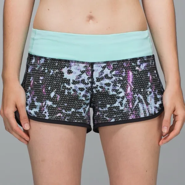 Lululemon Run: Speed Short *4-way Stretch Floral Sport Tranquil Blue Size 6 - Image 9