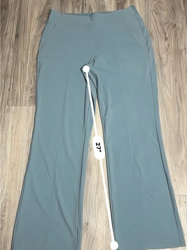 Athleta Cosmic Kick Flare Pants Slate Teal Stretch Work Travel. - Image 5