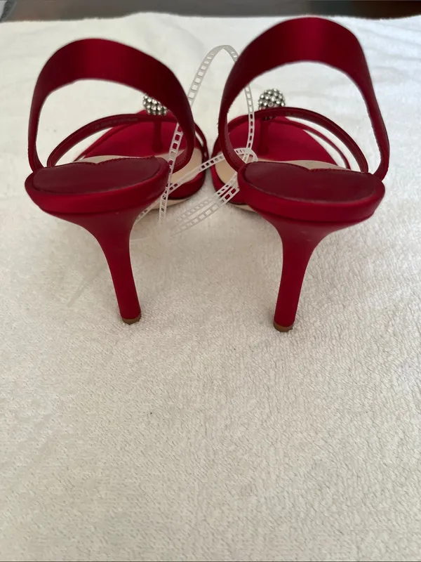ANTONIO MELANI Red Crystal-Embellished Slingback Heel - Image 6