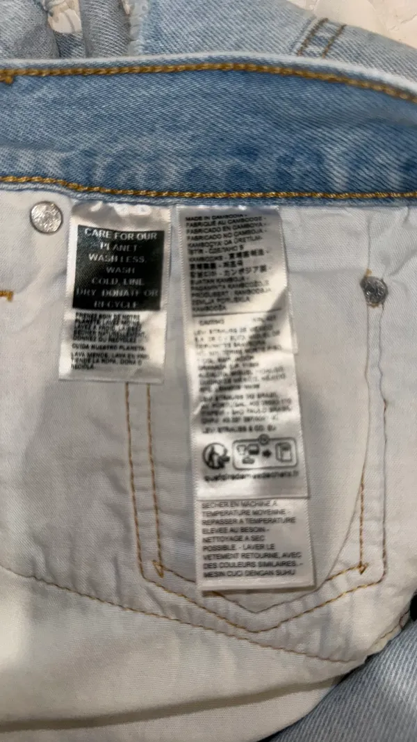 Levi’s 501 Denim Shorts Button Fly - Image 3