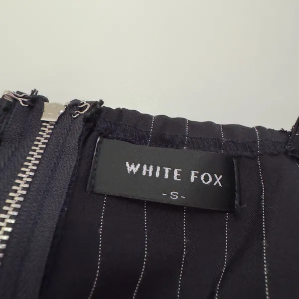 White Fox Crop Top bralette striped adjustable spaghetti strap twist front zip S - Image 7