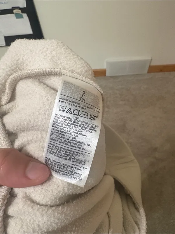 Old Navy Size Small Off-White Fleece Jogger Sweatpants - Image 4