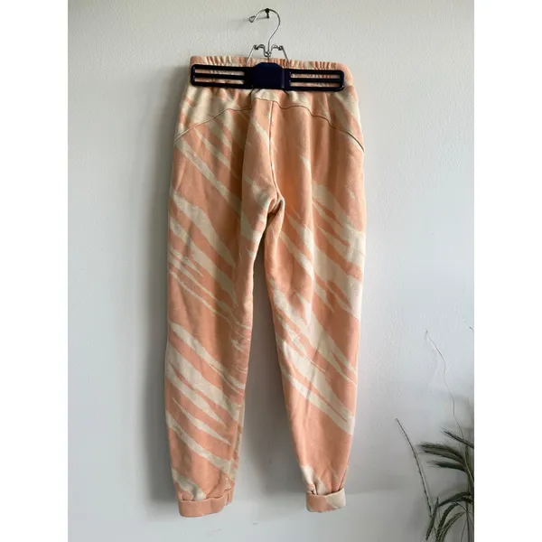 Sweaty Betty Essentials Tapered Joggers Peach Cream Tiger Stripe Cotton XS‎ - Image 4