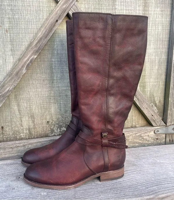 NWT Frye Melissa Belted Tall Riding Boots Size 6 - Image 7