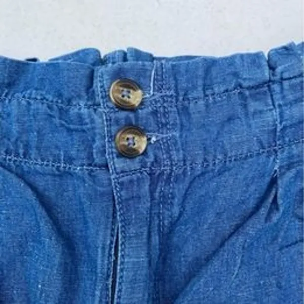 American Eagle Womens High Rise‎ Paperbag Waist Denim Shorts Blue Size 4 Boho - Image 3