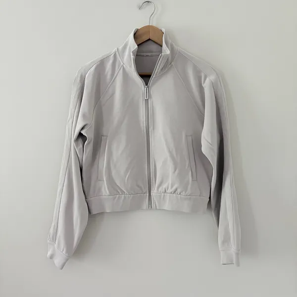 Lululemon Softstreme Pique rack Jacket Small Downtown Tan Cropped Full Zip - Image 3