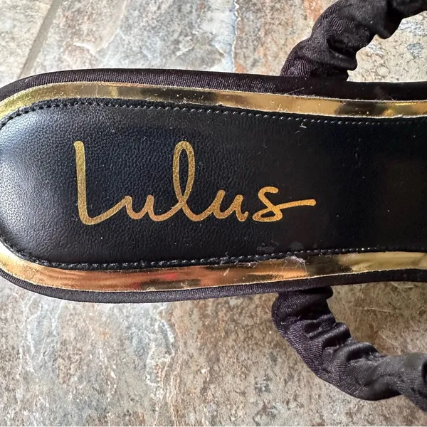 Lulu's Black Slip On Heeled Sandals Women's Size 11 - Image 8