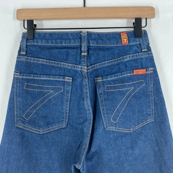 7‎ For All Mankind Straight Jeans Womens 26 Blue Denim Cotton Straight High Rise - Image 7