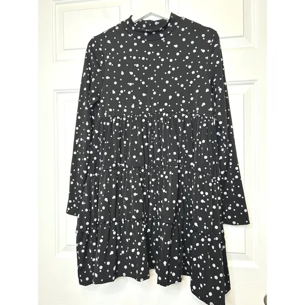 Nasty‎ Gal Polka Dot High Neck tiered Mini Dress Size: 8 - Image 2