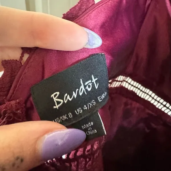 Bardot Gemma Dress Burgundy - Image 12