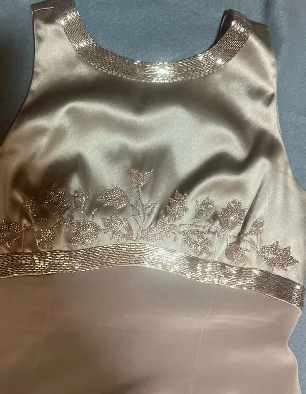 Jovani New York Beaded 2-Piece Evening Gown and Bolero Jacket Set, Taupe - Image 7