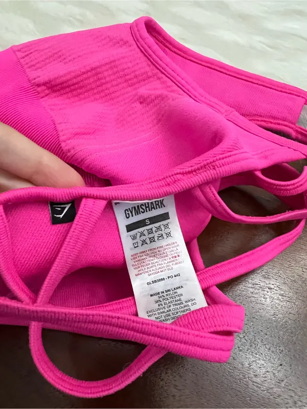 Gymshark Seamless Strappy Sports Bra Small Hot Pink Medium Support Activewear - Image 4