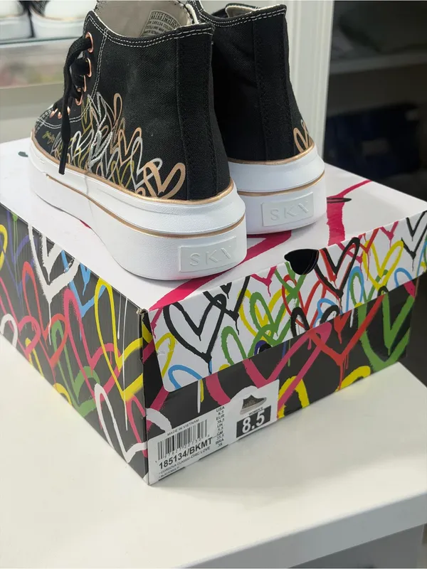 Skechers Cordova Chic Love High-Top Canvas Sneakers - Image 4