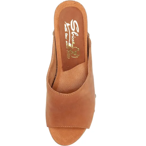 Sbicca Montrose Genuine Suede Clog Mule Heeled Sandal Tan 9 - Image 5