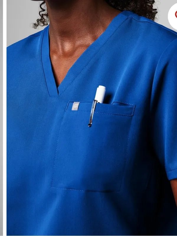 Fabletics Vital 1-Pocket Royal Blue Scrub Top - Image 3